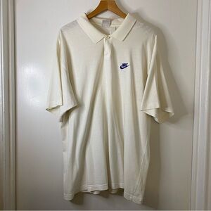 Vintage 90s Nike Embroidered Swoosh Polo Shirt Short Sleeve Collared Size L